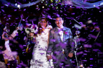 Rental FX Continous Confetti Cannons Used In Wedding Reception Entrance